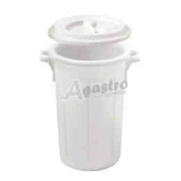 Koš na odpad s víkem 60 litrů - bílá