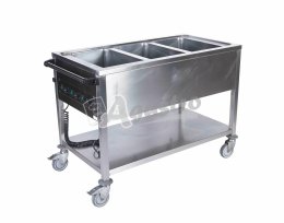 Vodní lázeň GN 3-1/1 pojízdná s regulátory na kratší straně