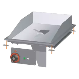 Grilovací deska 36x55 drop-in elektrická chromovaná hladká 400 V | RM - FTLD-64ETS