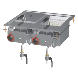 Fritéza drop-in elektrická dvojitá 0,66 kW/l, 10+10 l 400 V | RM - F2/10D-66ET