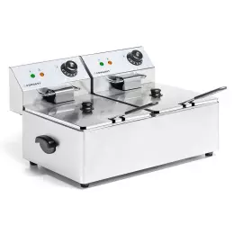 Elektrická fritéza, 2-komorová, 2x6 l, 2x3 kW, 230 V