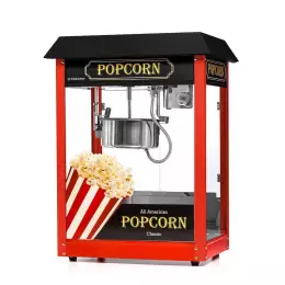 Stroj na výrobu popcornu s černou stříškou