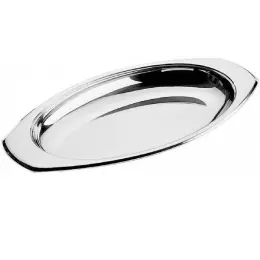Oválný hluboký ocelový talíř 45x23 cm