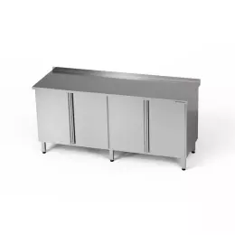 Nerezový pracovní stůl se 2 skříňkami 230x60x85 cm