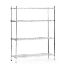 Chromovaný ocelový regál 122x45,5x180 cm skládací