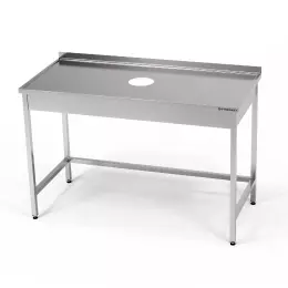 Nerezový stůl s otvorem pro odpad 140x60x85 cm