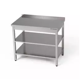 Nerezový pracovní stůl se dvěma policemi 70x70x85 cm