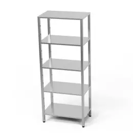 Nerezový regál s 5 policemi - 3 nastavitelné police 100x70x200 cm