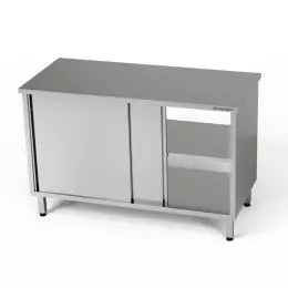 Nerezový průchozí pracovní stůl se skříňkou 180x70x85 cm