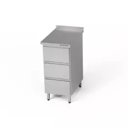 Nerezový pracovní stůl s blokem se 3 zásuvkami 40x70x85 cm