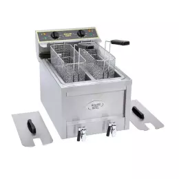 Elektrická fritéza, dvoukomorová s kohoutkem - objem 2x8 l 400 V