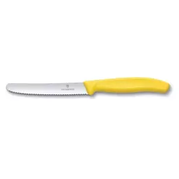 Švýcarský vroubkovaný nůž na zeleninu a ovoce Swiss Classic, žlutý, délka čepele 11 cm