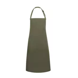 Kuchařská zástěra Basic  75 x 90 cm s kapsou a přezkou mechově zelená