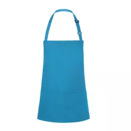 Krátká zástěra Basic 75 x 60 cm s kapsou a přezkou tyrkysová