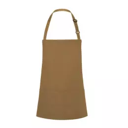 Krátká zástěra Basic 75 x 60 cm s kapsou a přezkou velbloudí