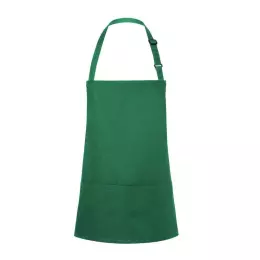 Krátká zástěra Basic  75 x 60 cm s kapsou a přezkou lesní zelená