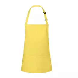Krátká zástěra  Basic 75 x 60 cm s kapsou a přezkou slunečně žlutá
