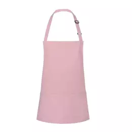 Krátká zástěra Basic  75 x 60 cm s kapsou a přezkou světle růžová
