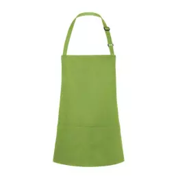 Krátká zástěra Basic 75 x 60 cm s kapsou a přezkou limetkově zelená