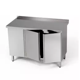 Nerezový třídveřový pracovní stůl 180x70x85 cm