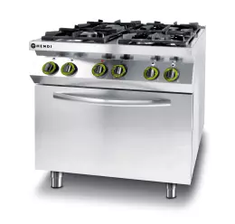 Kitchen Line Plynový sporák se 4 hořáky a elektrickou troubou GN 1/1