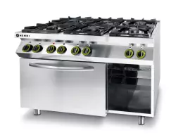 Kitchen Line Plynový sporák s 6 hořáky a elektrickou troubou HENDI 225899