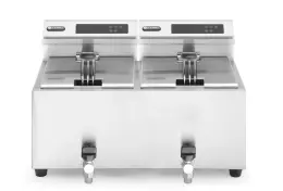 Elektrická fritéza Mastercook s digitálním panelem a vypouštěcím kohoutkem - 2x8 l