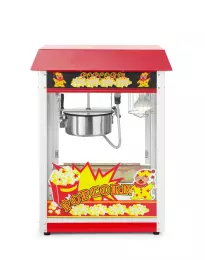 Stroj na výrobu popcornu s červeným povrchem