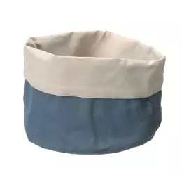 Tmavě modrý kulatý bavlněný pytel na chléb 20 cm