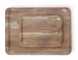 Dřevěný číšnický podnos s potiskem