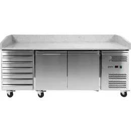 Chladicí stůl 2-dveřový na pizzu se zásuvkami