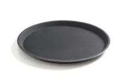 Protiskluzový servírovací tác černý o průměru 50 cm HENDI 508787