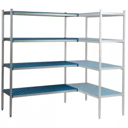 Rohový regál s 5 policemi, hloubka 60 cm 2PD-65+5P-96+5P-106+10UM