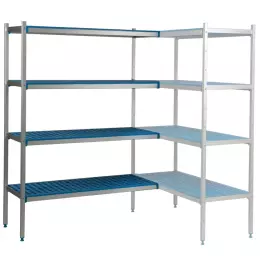 Rohový regál s 5 policemi, hloubka 50 cm 2PD-55+5P-95+5P-105+10UM