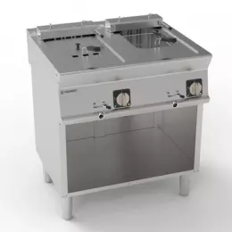 Elektrická fritéza, dvoukomorová na podstavci - objem 2x8 l