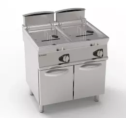 Dvoukomorová plynová fritéza 2 x 17 l 33 kW s uzavřeným dnem