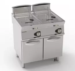 Dvojitá plynová fritéza 2 x 13 l 24 kW s uzavřeným dnem a studenou zónou
