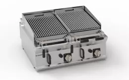 Nastavitelný plynový lávový gril 16 kW double 2x 46×36 cm