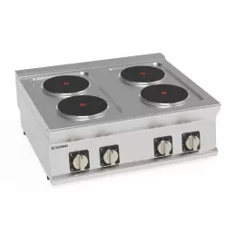 Elektrický sporák, 4 plotýnky s nastavitelným průměrem 22 cm