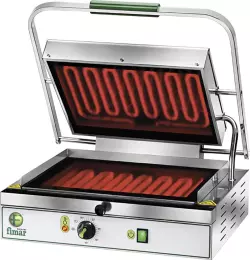 Kontaktní gril panini s keramickými hladkými deskami, 40x30 cm, 2 kW, 230 V
