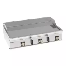 Elektrická grilovací deska, hladká, chromovaná, 120 cm, 400V Tecno74