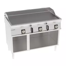 Elektrická grilovací deska, hladká, otevřená základna, 120 cm, 400V Tecno74