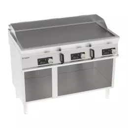 Elektrický gril, elektronické ovládání, hladký povrch, otevřená základna, 120 cm, 400V Tecno74