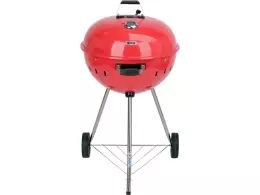 Uhlíkový gril, kulatý, průměr 54 cm, červený
