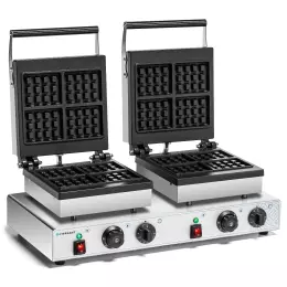 Elektrický vaflovač 4x3 dvojitý, 8 vaflí, 3.5 kW, 230 V