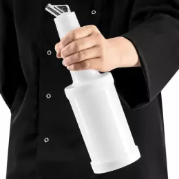 Bílý  dávkovač o objemu 1 litr FORGAST FG03231