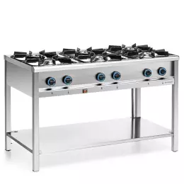 Gastronomická plynová kuchyně 6-hořáková, 34,4 kW