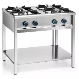 Gastronomická plynová kuchyně 4-hořáková s dolní policí, 23,5 kW