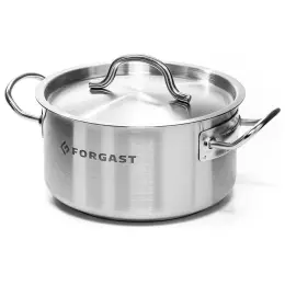 Nízky hrnec z nerezové oceli, s poklicí, 2.5 l, průměr 18 cm