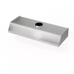 Trapézový nerezový nástěnný odsavač par 300x100 cm